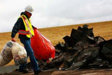 Trash Source Separated from Tear-off Shingles.