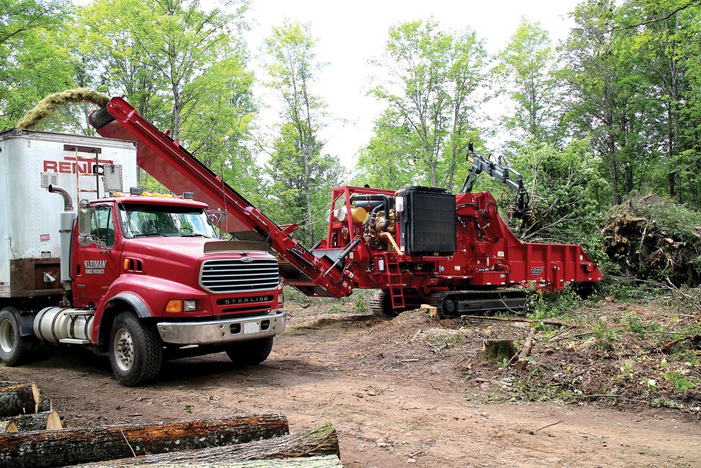 B66td in the woods chipper package land clearing fan side