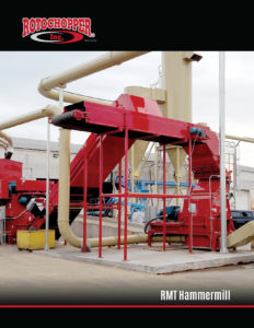 Rotochopper's RMT hammermill, a versatile machine used for shredding various materials into smaller pieces.