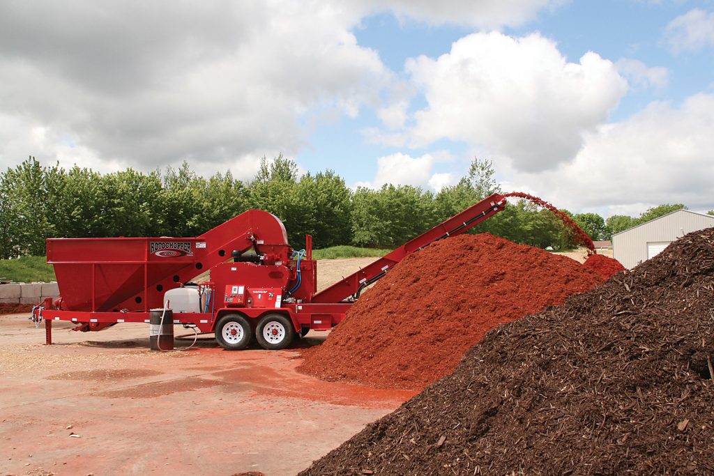 cp118 red mulch other colored mulch piles