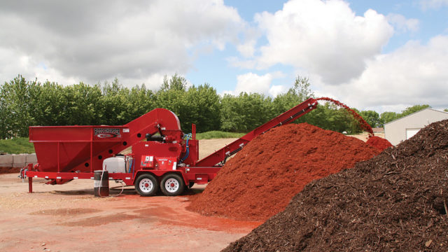 cp118 red mulch other colored mulch piles