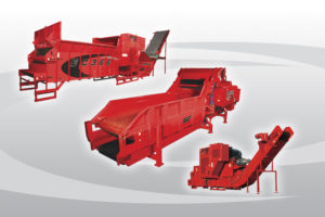 3 different views showing Rotochopper's electric powered grinders photoshopped onto a white background.