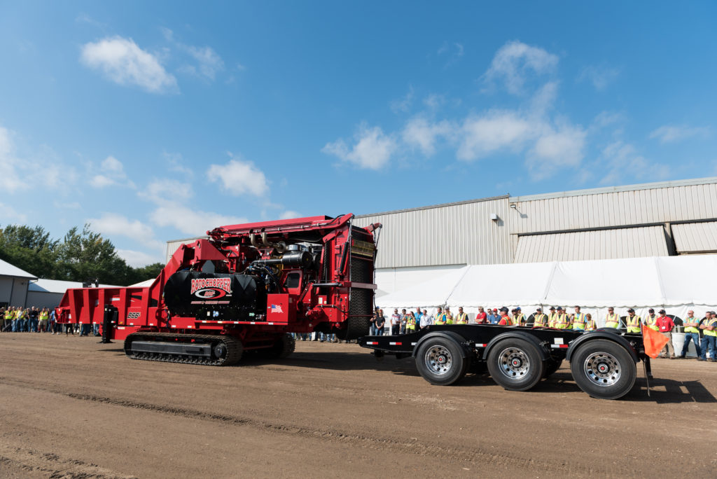 B-66L horizontal grinder gen ii dolly demo day 2018 crawler tracks & dolly system