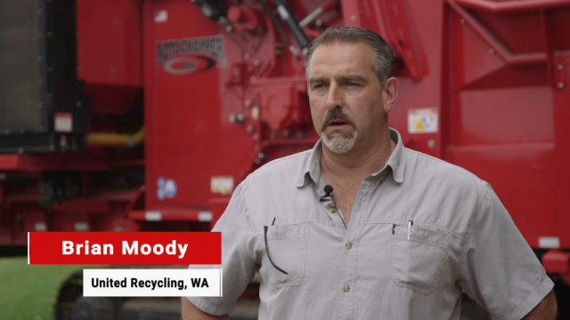 A Rotochopper customer from United Recycling in Washington giving a positive customer testimonial.