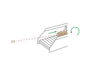 horizontal grinder thrown debris example