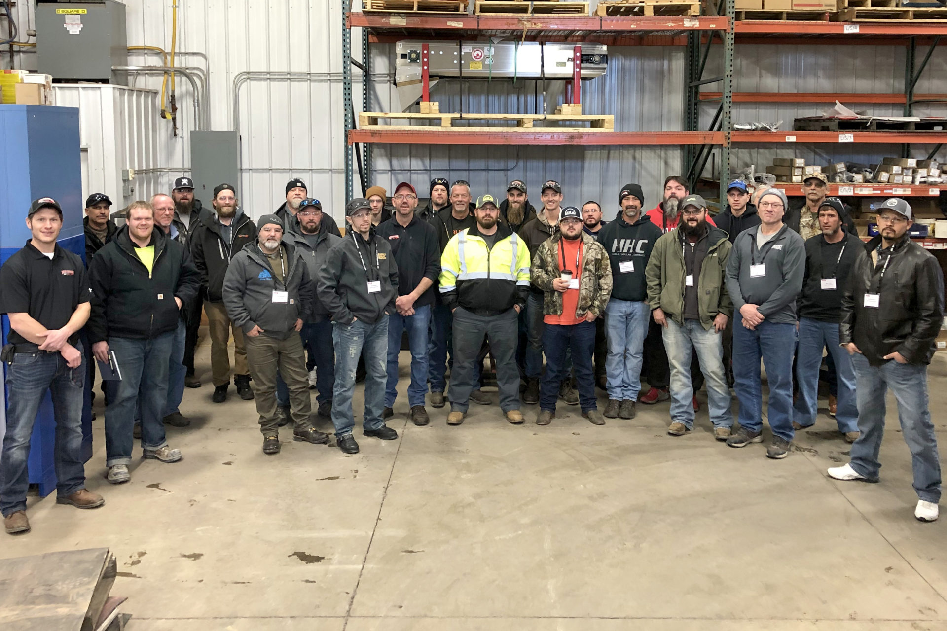 Machine owners from all over the country pose together at Rotochopper's Rotochopper University training event.