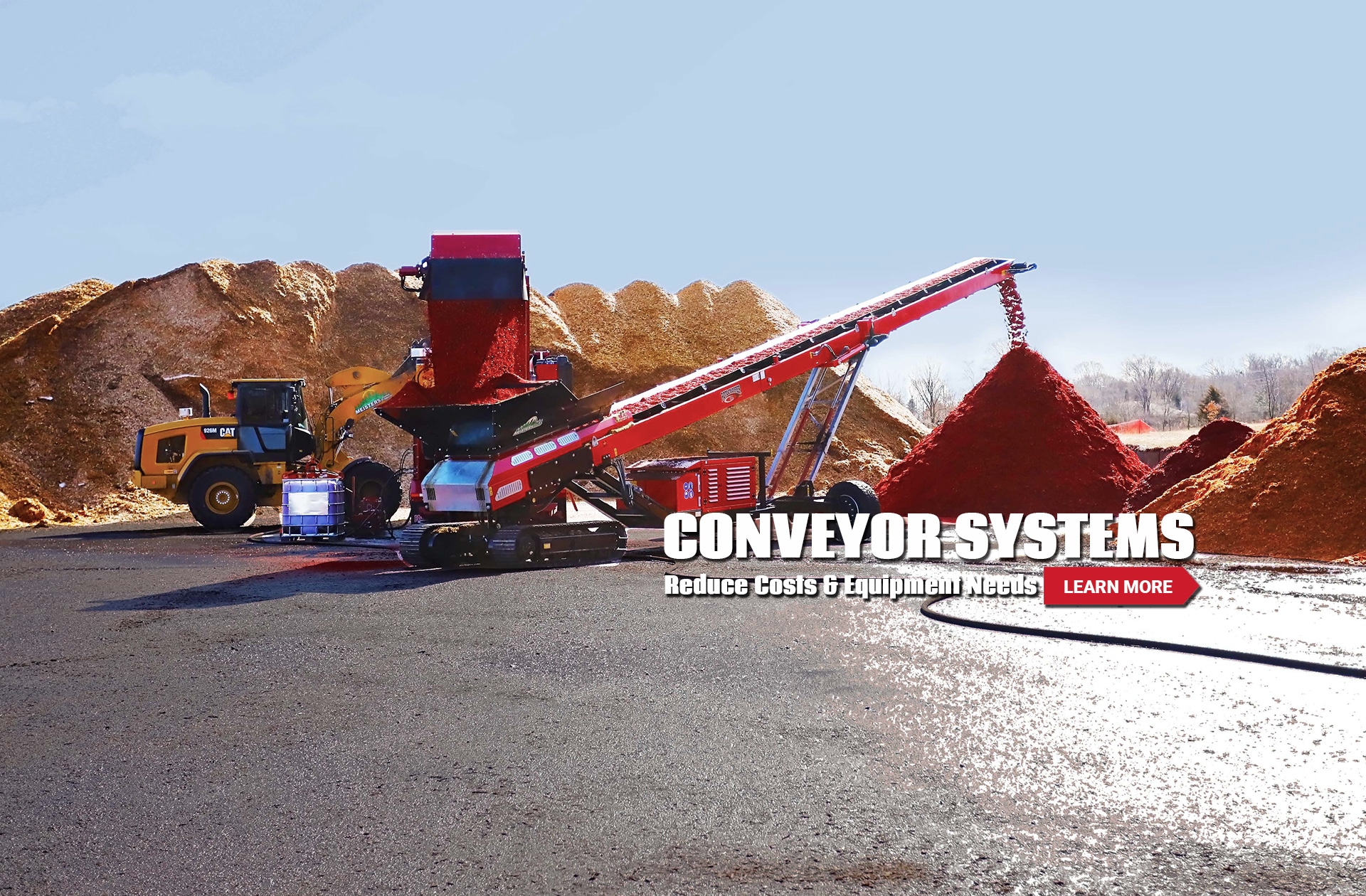 rotochopper 365r conveyor colored mulch