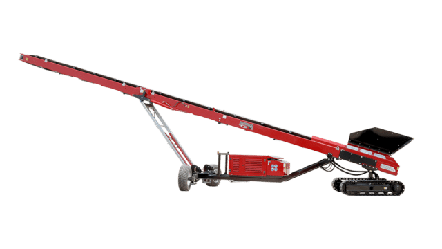 rotochopper 365r radial tracked stacking conveyor outline
