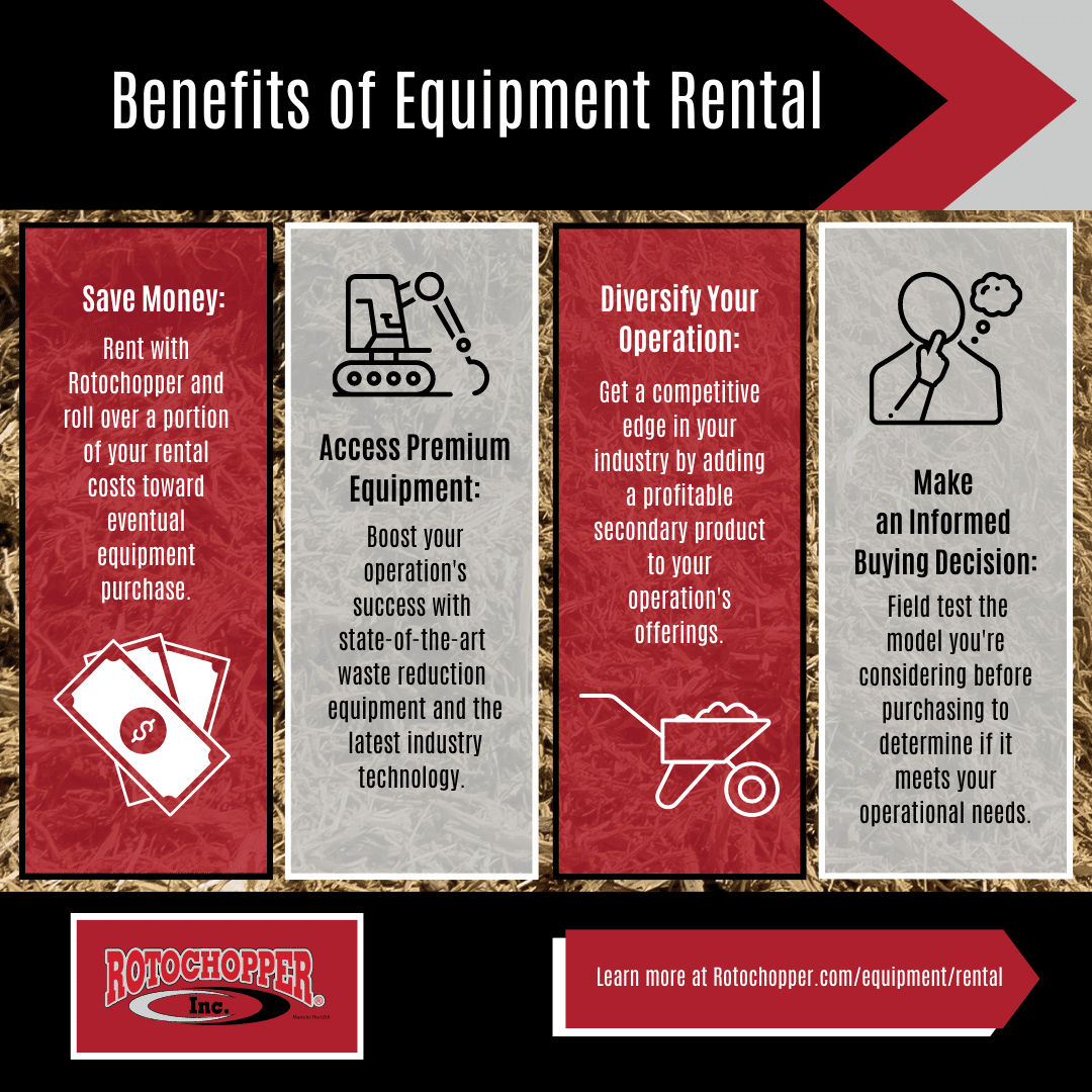 infographic covering the top reasons to rent organic waste processing equipment