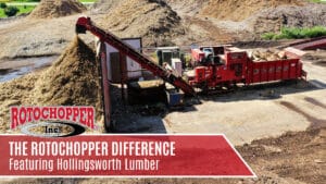 hollingsworth lumber rotochopper electric ec 366 horizontal grinder customer success video