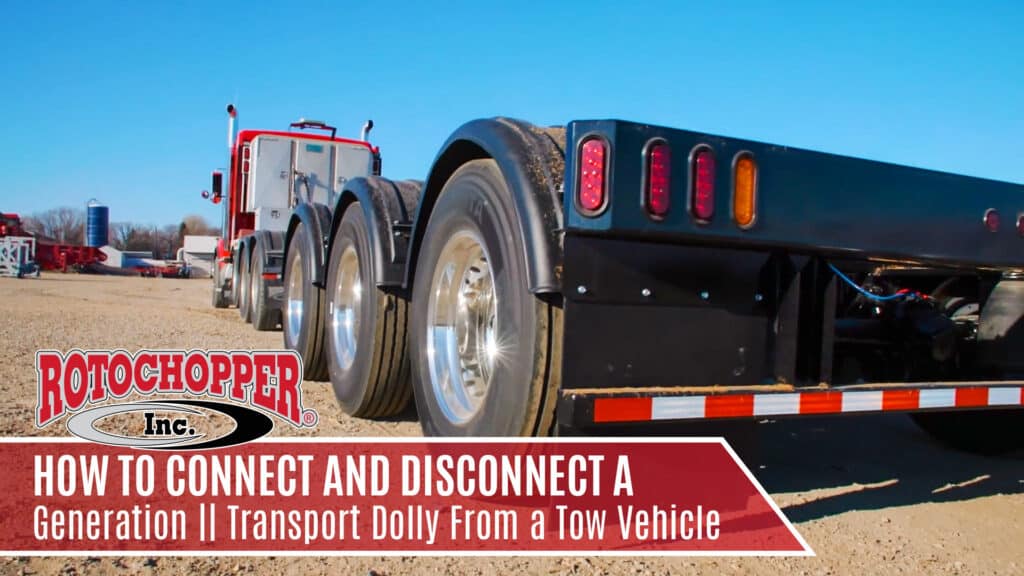 rotochopper university how to connect disconnect a generation ii transport dolly from a tow vehicle