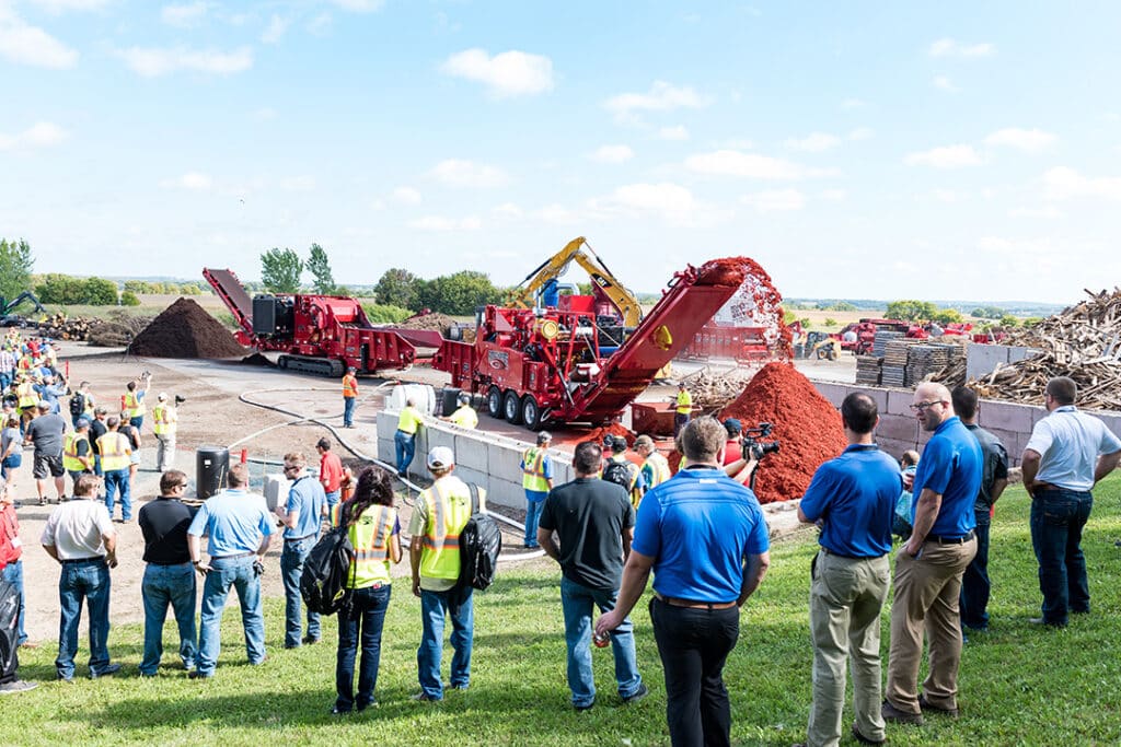 equipment at demo day with spectators